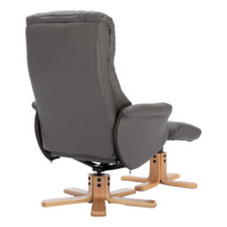 Morris Living The Cairo - Swivel Recliner Chair & Matching Footstool In Cinder Faux Leather - thumbnail 9