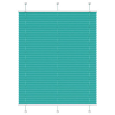 Berkfield Pleated Blind Petrol Green 105X150 Cm Fabric Width 104.4 Cm Polyester - image 1