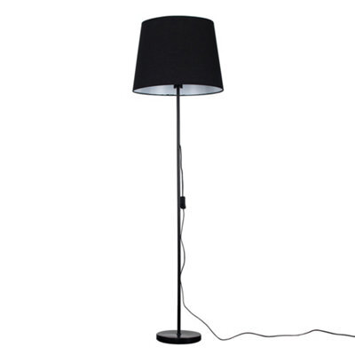 Valuelights Charles Black Floor Lamp With Tapered Shade - image 1