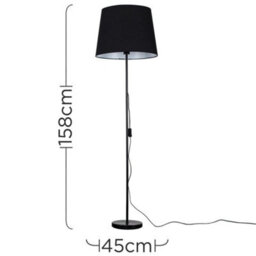 Valuelights Charles Black Floor Lamp With Tapered Shade - thumbnail 6