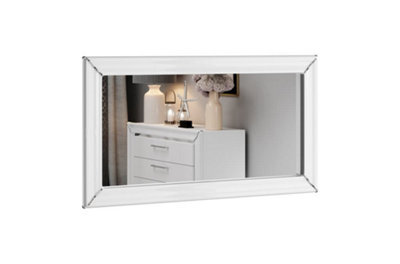 Arte Elegant White Wall Mirror H640mm W1200mm D30mm - Timeless Design For Spacious Interiors - image 1