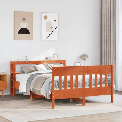 Berkfield Bed Frame Without Mattress Wax Brown 120X200 Cm Solid Wood Pine - image 1