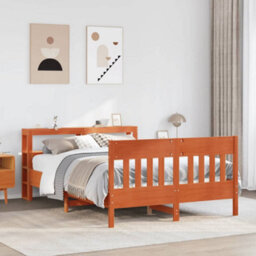 Berkfield Bed Frame Without Mattress Wax Brown 120X200 Cm Solid Wood Pine - thumbnail 1