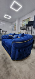 Ambassador Navy & Gold Plush Velvet 3 & 2 Seater - thumbnail 3
