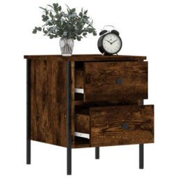 Berkfield Bedside Cabinet Smoked Oak 40X42X50 Cm Engineered Wood - thumbnail 4