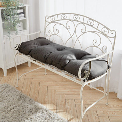 Living And Home Dark Grey Rectangle Outdoor Garden Tufted Swing Chair Bench Cushion Seat Pad 120Cm Lx 40Cm W - image 1