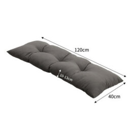 Living And Home Dark Grey Rectangle Outdoor Garden Tufted Swing Chair Bench Cushion Seat Pad 120Cm Lx 40Cm W - thumbnail 9