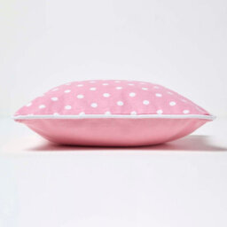 Homescapes Cotton Pink Polka Dots Cushion Cover, 30 X 30 Cm - thumbnail 3