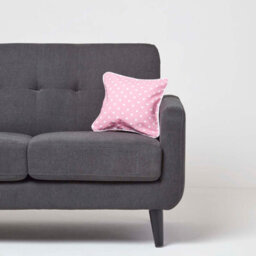 Homescapes Cotton Pink Polka Dots Cushion Cover, 30 X 30 Cm - thumbnail 2