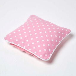Homescapes Cotton Pink Polka Dots Cushion Cover, 30 X 30 Cm - thumbnail 4