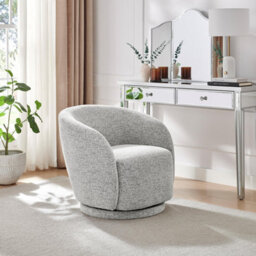Furniturebox Uk Romilly Grey Fabric Swivel Accent Tub Chair - thumbnail 9