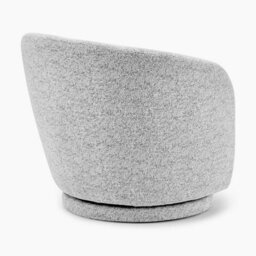 Furniturebox Uk Romilly Grey Fabric Swivel Accent Tub Chair - thumbnail 5