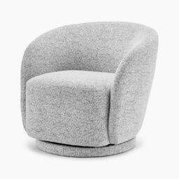 Furniturebox Uk Romilly Grey Fabric Swivel Accent Tub Chair - thumbnail 3