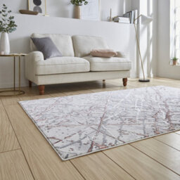 Pink Silver Abstract Modern Easy To Clean Rug For Living Room Bedroom & Dining Room-120Cm X 170Cm - thumbnail 2