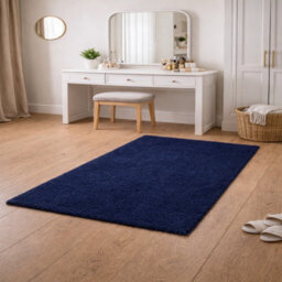 Uetian Luxury Navy Blue Shaggy Rug With Deep 5Cm Pile For Living Room And Bedroom (80 X  150) - thumbnail 4