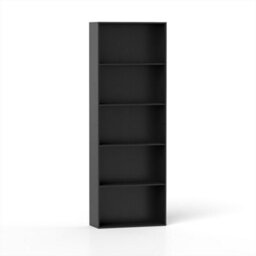 Black 5Tier Bookshelf Open Bookcase Freestanding Display Shelf For Living Room - thumbnail 6