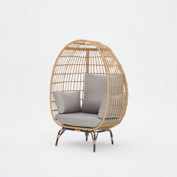 Home Detail Antalya Egg Chair With Grey Cushions, Natural - thumbnail 4