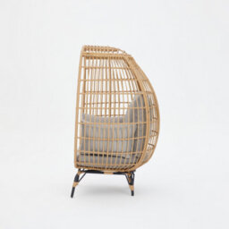 Home Detail Antalya Egg Chair With Grey Cushions, Natural - thumbnail 5