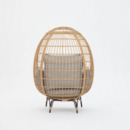 Home Detail Antalya Egg Chair With Grey Cushions, Natural - thumbnail 6
