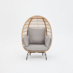 Home Detail Antalya Egg Chair With Grey Cushions, Natural - thumbnail 3