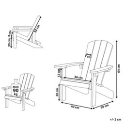 Beliani Kids Chair Adirondack Light Blue - thumbnail 3