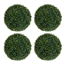 Urbn-Living Urbnliving 27Cm Green Decorative Artificial Ball Plant Tree Leaves Indoor Outdoor Office Hanging Set Of 4 - thumbnail 1