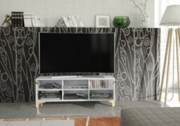 Tide Crest Tv Unit 120Cm Gold White With Fluted Wave Doors - Creative Furniture - thumbnail 7