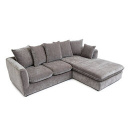 Abakus Direct Lucas Water Repellent Velvet Chenille Right Facing Corner Sofa In Grey - thumbnail 4