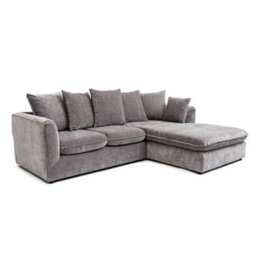 Abakus Direct Lucas Water Repellent Velvet Chenille Right Facing Corner Sofa In Grey - thumbnail 3