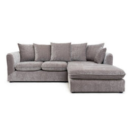 Abakus Direct Lucas Water Repellent Velvet Chenille Right Facing Corner Sofa In Grey - thumbnail 2