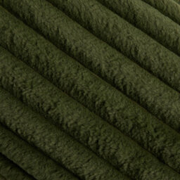 Ohs Faux Fur Ribbed Fleece Throw Blanket Winter Warm Supersoft - 150 X 200Cm - Woodland Green - thumbnail 4