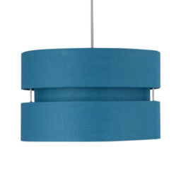 First Choice Lighting Pair Of Teal Layered Easy Fit Light Shades - thumbnail 3