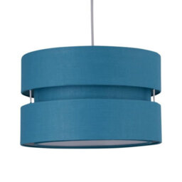First Choice Lighting Pair Of Teal Layered Easy Fit Light Shades - thumbnail 2