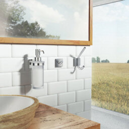 Smedbo Frosted Glass 200Ml Soap Dispenser With Square Wall Mount - thumbnail 3