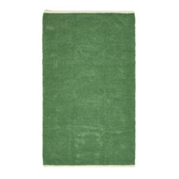 Homescapes Dark Olive 100% Cotton Plain Chenille Rug With Natural Trim, 45 X 70 Cm - thumbnail 2