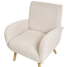 Beliani Armchair Plassen Fabric Light Beige - thumbnail 6