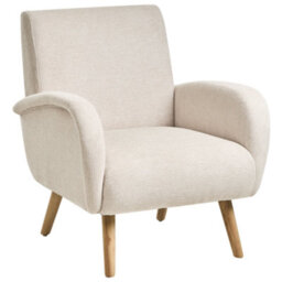 Beliani Armchair Plassen Fabric Light Beige - thumbnail 1