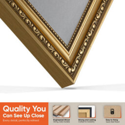 "AK Frames 25X17"" Gold Ornate Vinyl Record Frame With Mid Grey Mount For 12 Inch Lp Cover & Disc - Overlapped Design" - thumbnail 3