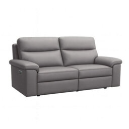 Aspire Marlowe Real Leather Power Recliner Three Seater Sofa With Usb Charging, Slate - thumbnail 4