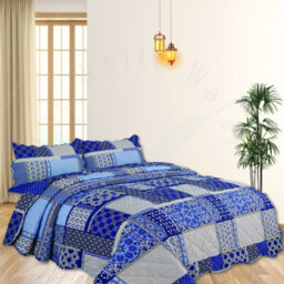 TheWhiteWater Limited Bedspread - Luxury Quilted - Reversible Two Sided - Bed Throw Warm Quilt - Bedspread Patchwork Reversible Set 150 Gsm - 3 Tog - thumbnail 4