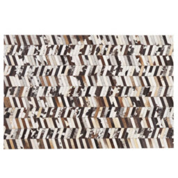 Beliani Rug Akyele Brown 140 X 200 Cm Leather - thumbnail 4