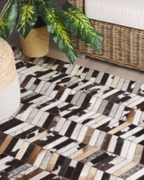 Beliani Rug Akyele Brown 140 X 200 Cm Leather - thumbnail 2
