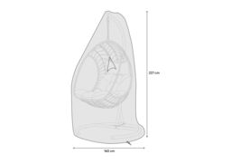 GoodHome Omalos Grey Oval Hanging Chair & Egg Chair Furniture Cover (H)227Cm - thumbnail 3
