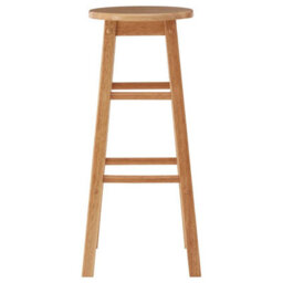 Orsina Sustainable Hevea Wood Tall Bar Stool, Wooden Bar Stool, Solid Wood Bar Stool, Wooden Breakfast Bar Stool - thumbnail 1
