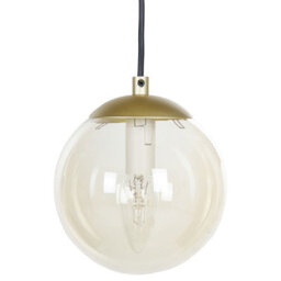 Wyld And Coco Novalux 5-Light Pendant Lamp, Smoked Glass Shades, Gold Details, Matte Black Base - 35Cm Dia, 143Cm Drop - thumbnail 4