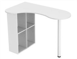 Urbn-Living Urbnliving 100Cm Length White Wooden Computer Corner Desk Bookcase Storage Shelves Organizer Study Workstation - thumbnail 3
