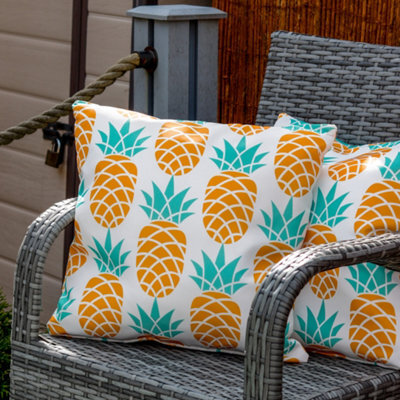 Gardenwize Pair Of Outdoor Garden Sofa Chair Furniture Scatter Cushions - Light Up Pineapple - image 1