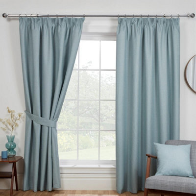 "Sundour Eclipse Blackout Pencil Pleat Curtains Blue 46X72""" - image 1