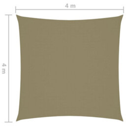 Berkfield Sunshade Sail Oxford Fabric Square 4X4 M Beige - thumbnail 6