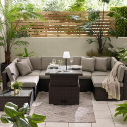 Furniturebox Uk Orlando Brown Rattan Rising Garden Coffee Dining Table - thumbnail 4